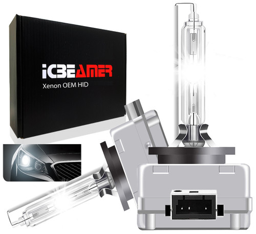 ICBEAMER H1 Headlight Bulbs - 6000K Diamond White for High Beam or